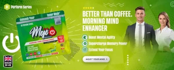 Mojo Kickstart potenziamento mentale mattutino — meglio del caffè, potenziatore mentale mattutino: potenzia l'agilità mentale, aumenta la potenza della memoria, estendi la tua concentrazione. Mojo la tua mente.