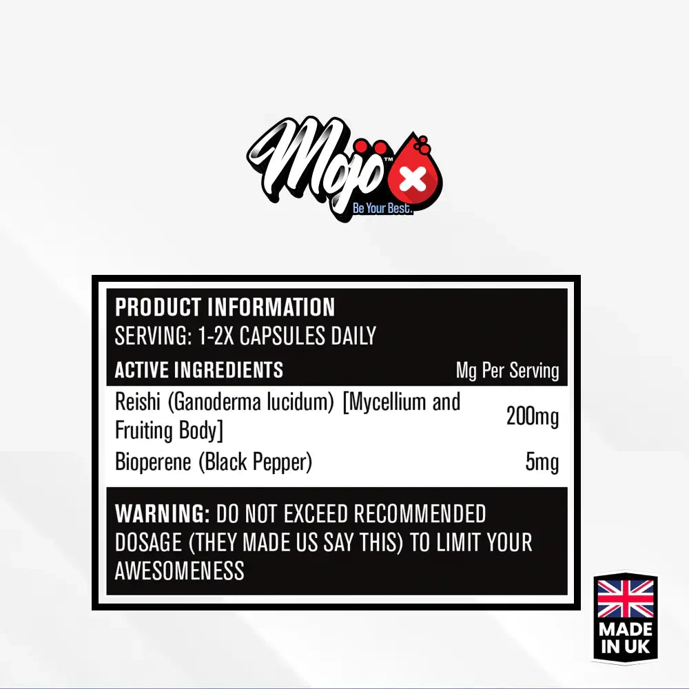 MOJO supplement facts label